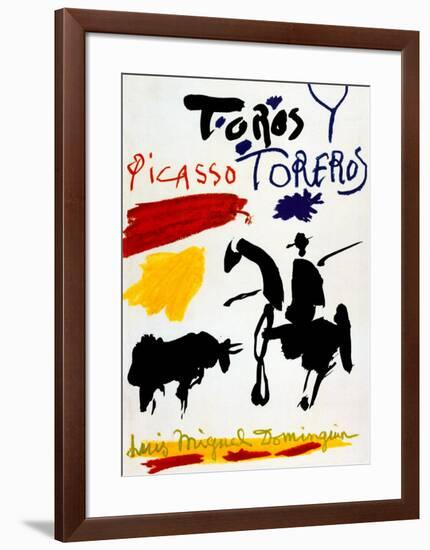 Bull with Bullfighter-Pablo Picasso-Framed Art Print