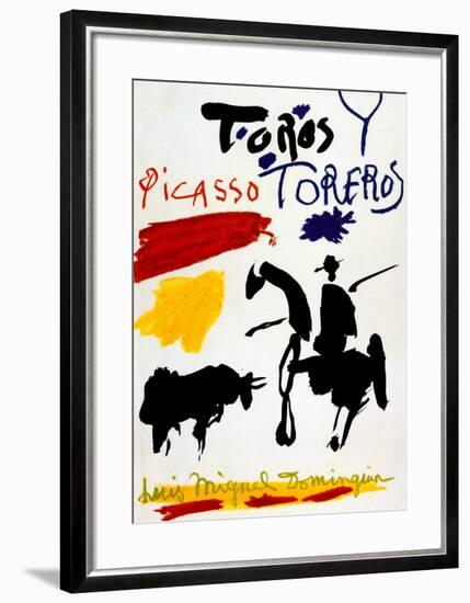 Bull with Bullfighter-Pablo Picasso-Framed Art Print