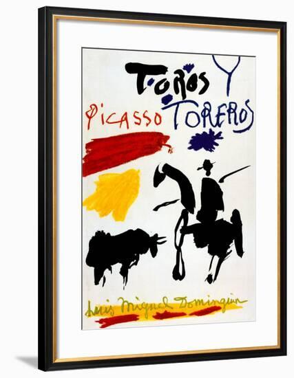 Bull with Bullfighter-Pablo Picasso-Framed Art Print