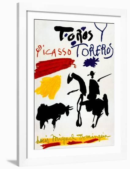 Bull with Bullfighter-Pablo Picasso-Framed Art Print