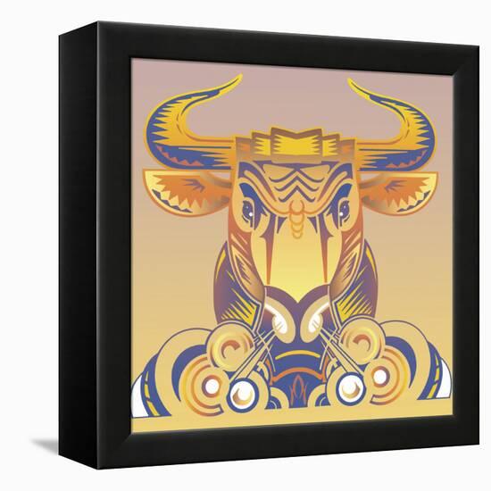 Bull-David Chestnutt-Framed Premier Image Canvas