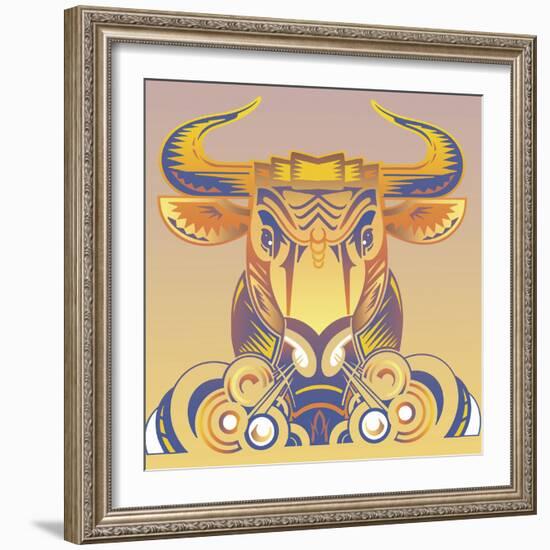 Bull-David Chestnutt-Framed Giclee Print