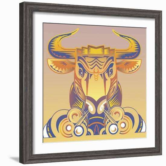 Bull-David Chestnutt-Framed Giclee Print