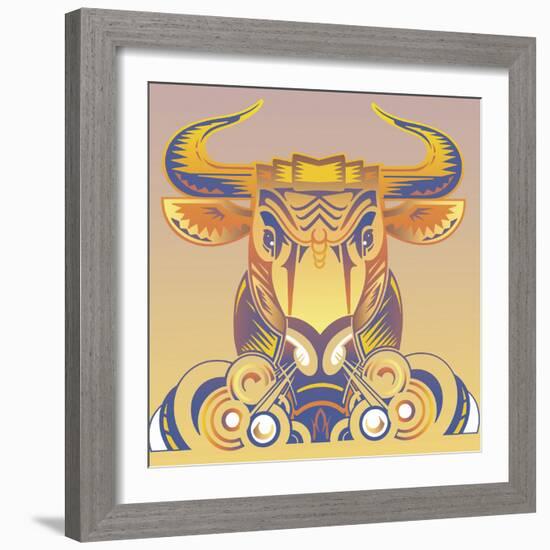 Bull-David Chestnutt-Framed Giclee Print