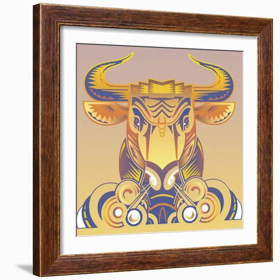 Bull-David Chestnutt-Framed Giclee Print