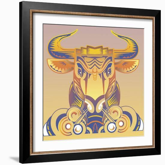 Bull-David Chestnutt-Framed Giclee Print