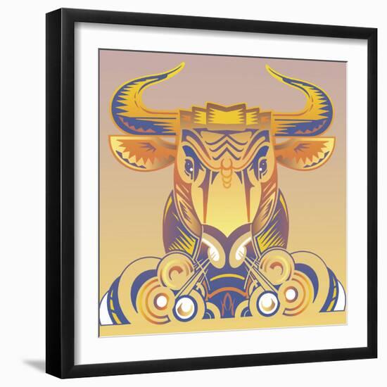 Bull-David Chestnutt-Framed Giclee Print