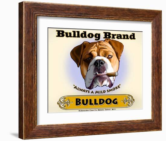 Bulldog Cigar-Brian Rubenacker-Framed Art Print