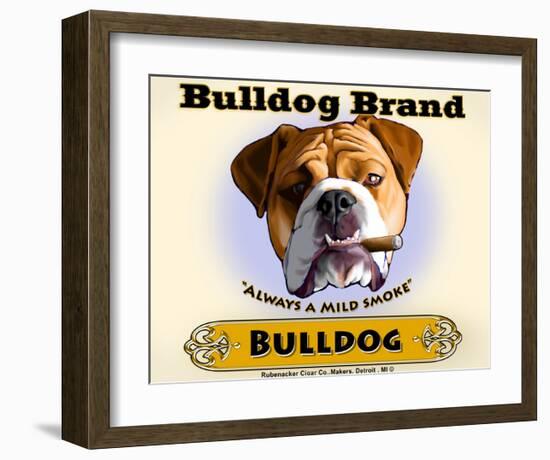 Bulldog Cigar-Brian Rubenacker-Framed Art Print