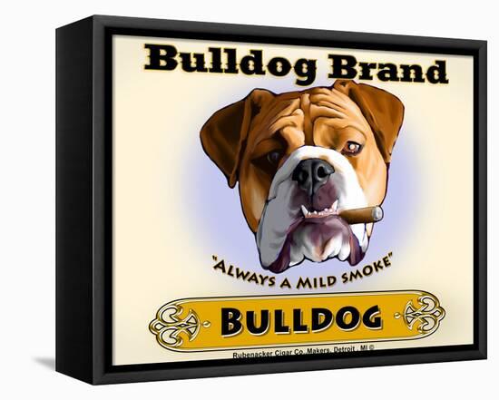 Bulldog Cigar-Brian Rubenacker-Framed Stretched Canvas