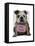 Bulldog Free Hugs-Fab Funky-Framed Stretched Canvas