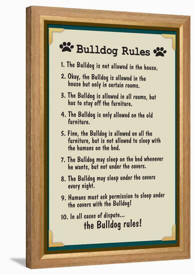 Bulldog House Rules-null-Framed Stretched Canvas