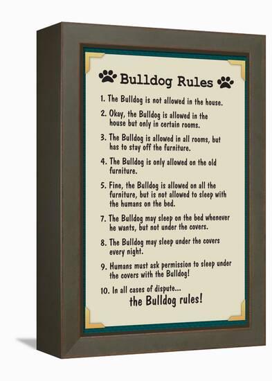 Bulldog House Rules-null-Framed Stretched Canvas