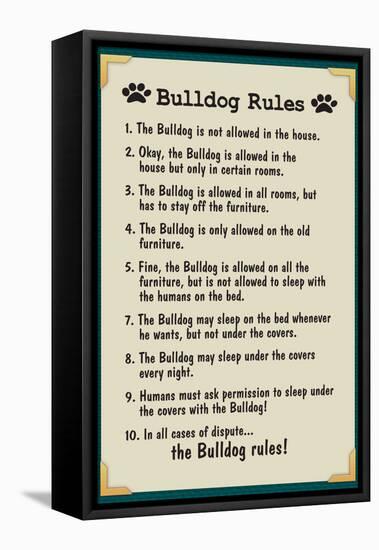 Bulldog House Rules-null-Framed Stretched Canvas