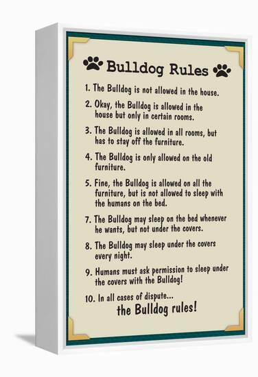 Bulldog House Rules-null-Framed Stretched Canvas