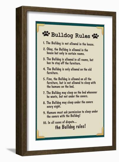 Bulldog House Rules-null-Framed Art Print