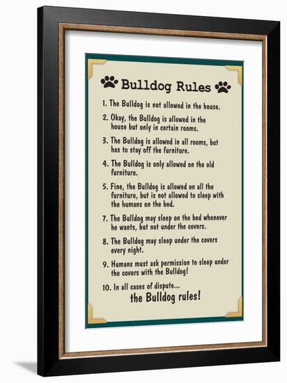 Bulldog House Rules-null-Framed Art Print