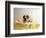 Bulldog Puppy in Miniature Bathtub-Larry Williams-Framed Photographic Print