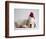 Bulldog Puppy Wearing Santa Hat-Jim Craigmyle-Framed Photographic Print