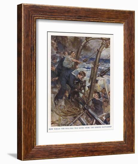 Bulldog Rescued-Cyrus Cuneo-Framed Art Print