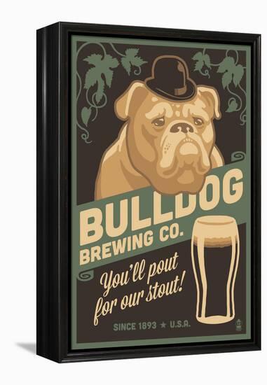 Bulldog - Retro Stout Beer Ad-Lantern Press-Framed Stretched Canvas