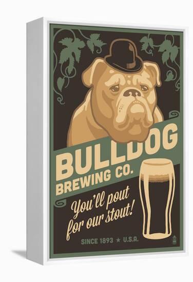 Bulldog - Retro Stout Beer Ad-Lantern Press-Framed Stretched Canvas