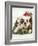 Bulldog Wearing Santa Claus Hat-Larry Williams-Framed Photographic Print