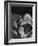 Bulldog with White Mouse Sitting on Head-Gjon Mili-Framed Photographic Print