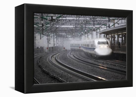 Bullet Train at Shin-Osaka Station, Osaka, Kansai, Japan, Asia-Stuart Black-Framed Premier Image Canvas