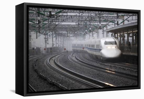 Bullet Train at Shin-Osaka Station, Osaka, Kansai, Japan, Asia-Stuart Black-Framed Premier Image Canvas