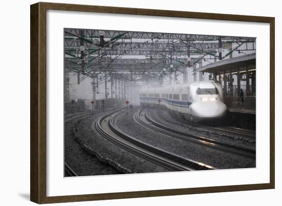 Bullet Train at Shin-Osaka Station, Osaka, Kansai, Japan, Asia-Stuart Black-Framed Photographic Print