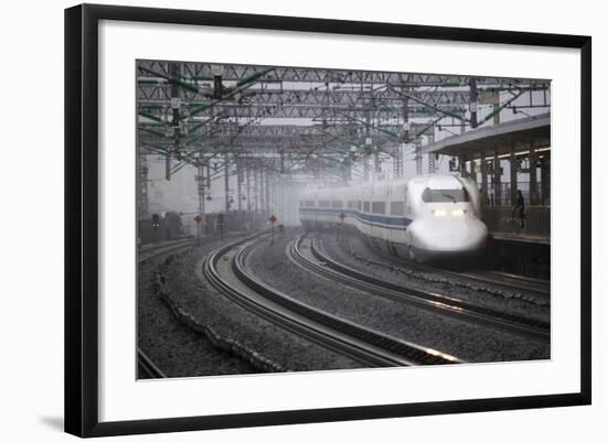 Bullet Train at Shin-Osaka Station, Osaka, Kansai, Japan, Asia-Stuart Black-Framed Photographic Print