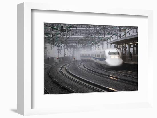 Bullet Train at Shin-Osaka Station, Osaka, Kansai, Japan, Asia-Stuart Black-Framed Photographic Print