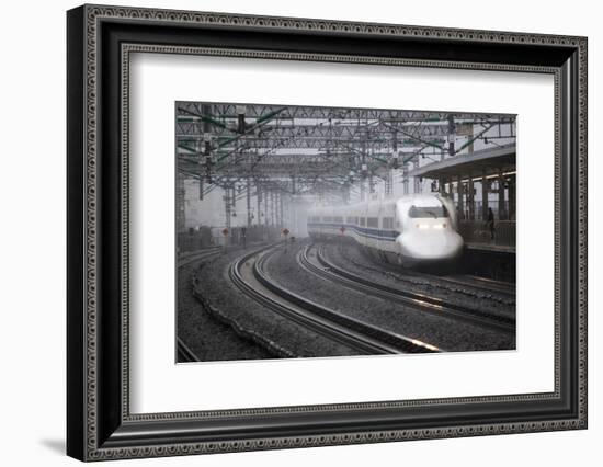 Bullet Train at Shin-Osaka Station, Osaka, Kansai, Japan, Asia-Stuart Black-Framed Photographic Print