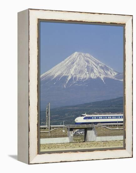 Bullet Train, Mount Fuji, Japan-null-Framed Premier Image Canvas