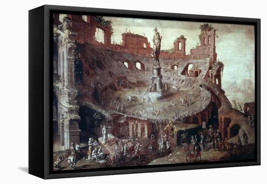 Bullfight a L'Antique, 1552-Maerten van Heemskerck-Framed Premier Image Canvas