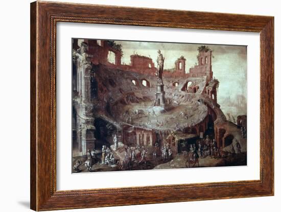 Bullfight a L'Antique, 1552-Maerten van Heemskerck-Framed Giclee Print