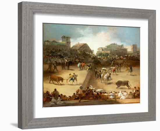 Bullfight in a Divided Ring-Francisco de Goya-Framed Giclee Print