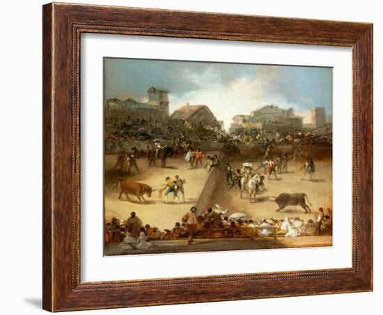 Bullfight in a Divided Ring-Francisco de Goya-Framed Giclee Print