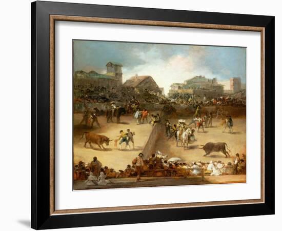 Bullfight in a Divided Ring-Francisco de Goya-Framed Giclee Print