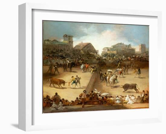 Bullfight in a Divided Ring-Francisco de Goya-Framed Giclee Print