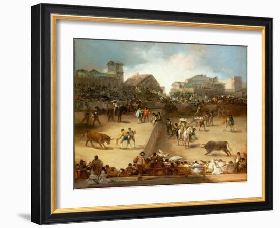 Bullfight in a Divided Ring-Francisco de Goya-Framed Giclee Print