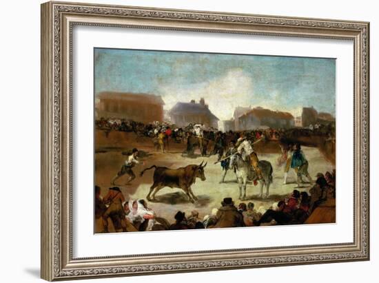 Bullfight in a Village, 1815-1819-Francisco de Goya-Framed Giclee Print