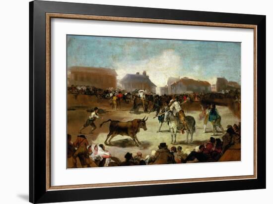 Bullfight in a Village, 1815-1819-Francisco de Goya-Framed Giclee Print