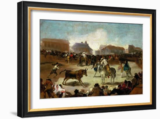 Bullfight in a Village, 1815-1819-Francisco de Goya-Framed Giclee Print