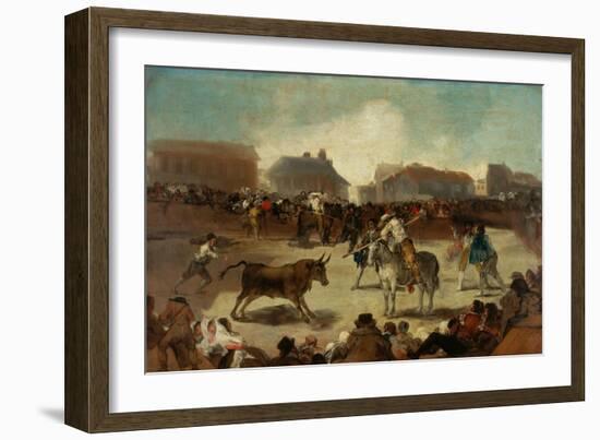 Bullfight in a Village-Francisco de Goya-Framed Giclee Print