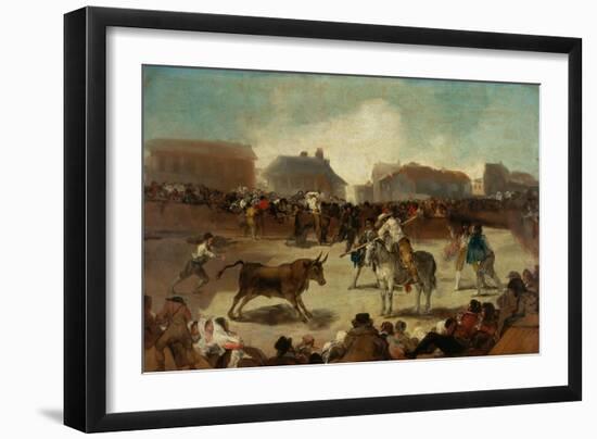 Bullfight in a Village-Francisco de Goya-Framed Giclee Print