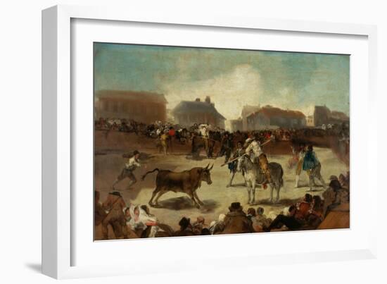 Bullfight in a Village-Francisco de Goya-Framed Giclee Print