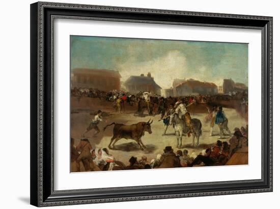 Bullfight in a Village-Francisco de Goya-Framed Giclee Print