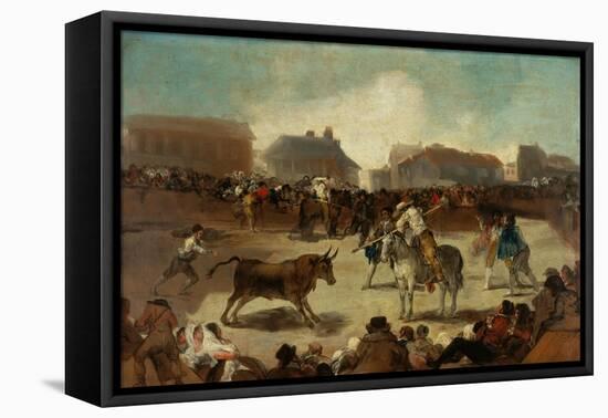 Bullfight in a Village-Francisco de Goya-Framed Premier Image Canvas